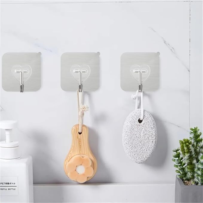 DGYB 20 Pcs Silver Adhesive Hooks - Image 2