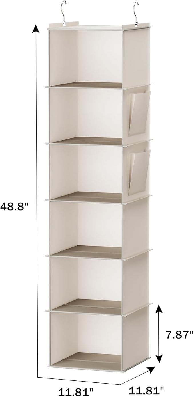 YOUDENOVA Hanging Closet Organizer, 6-Shelf Closet Hanging Storage Shelves - Image 3