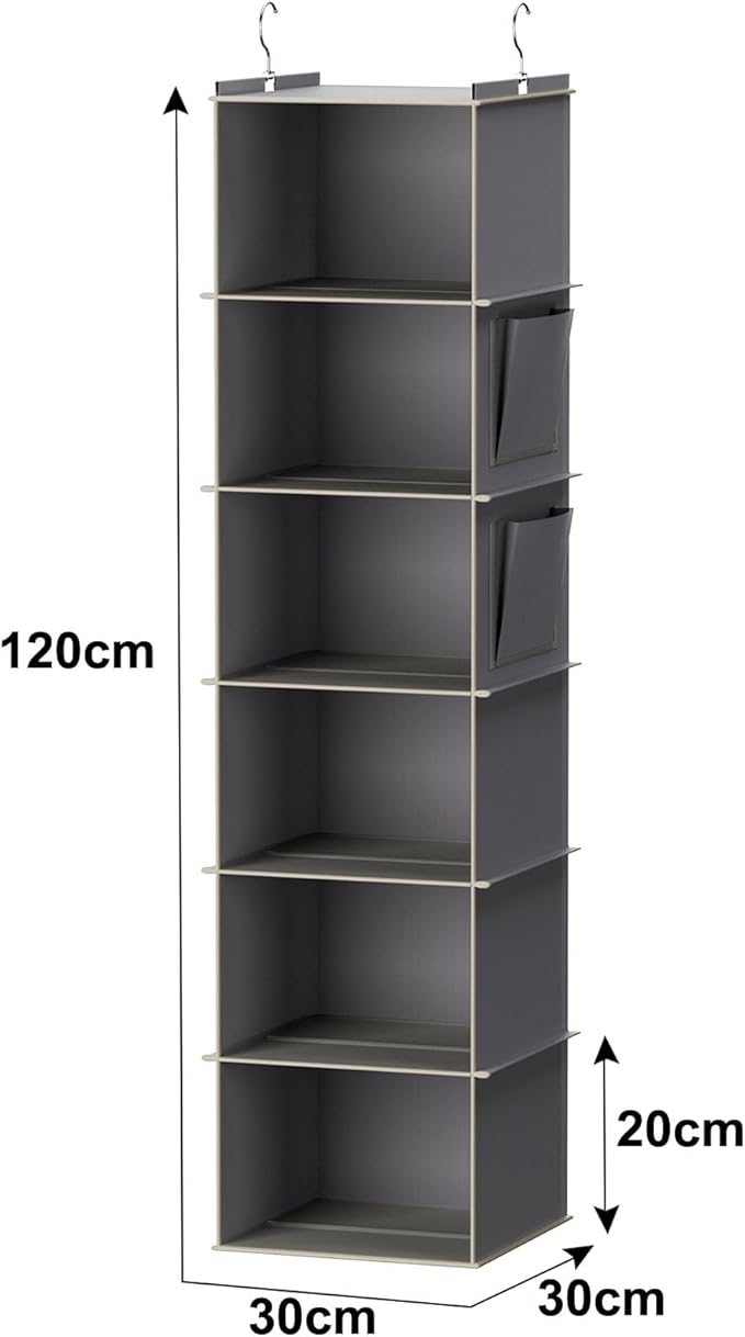 YOUDENOVA Hanging Closet Organizer and Storage, 6-Shelf Closet Hanging Storage - Image 3