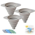 Kitchen Funnel Set 3 Pack, Collapsible Silicone Funnels by WUSAIRX