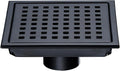 RANDOM Matte Black Square Shower Drain 6 Inch Drain Cover 304 Stainless Steel by RANDOM