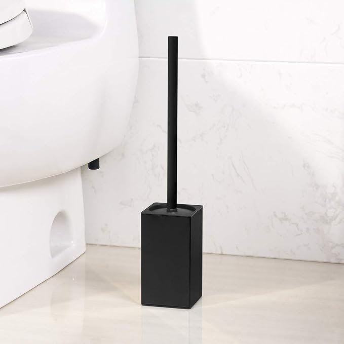 Toilet Brush Holder Stainless Steel 304 Standing Black Square Toilet Brush - Image 7