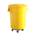 55 Gallon Yellow Round Commercial Trash Can by Krollen+Industrial