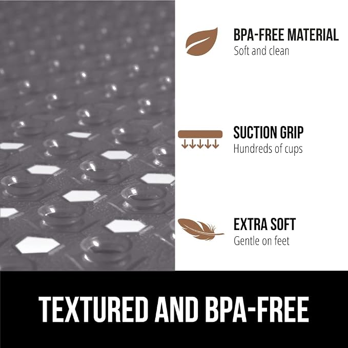 GORILLA GRIP Patented Square Shower Stall Mat, Small Bathtub Floor Mats - Image 5