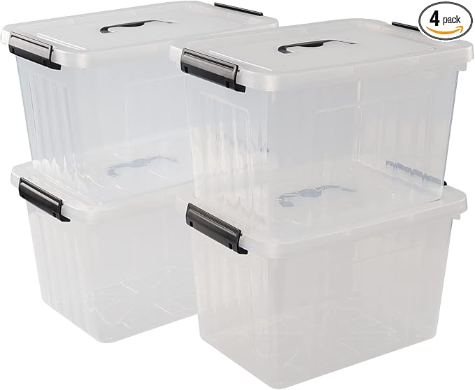 10 L Clear Plastic Latching Box, Plastic Storage Bin by Zerdyne