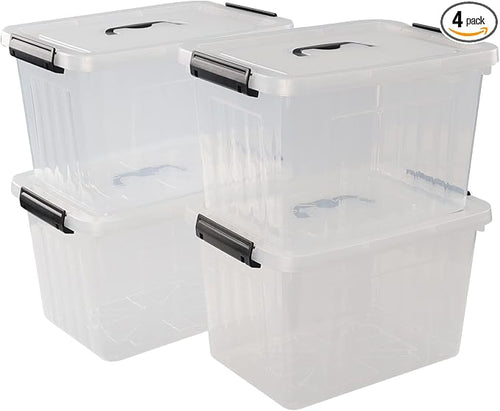 10 L Clear Plastic Latching Box, Plastic Storage Bin by Zerdyne