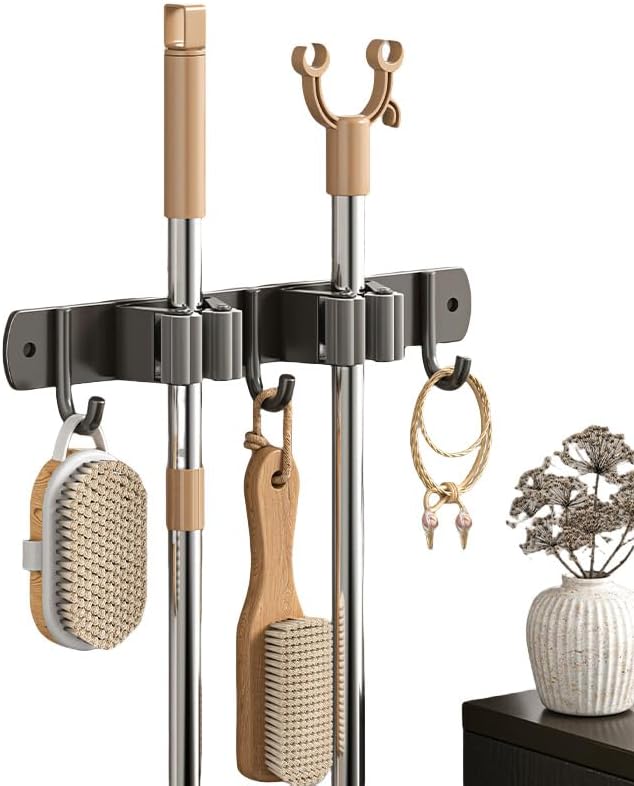 Amouy Broom Holder Wall Mount Mop, Garden Tool Storage Tool Rack Storage & by Amouy
