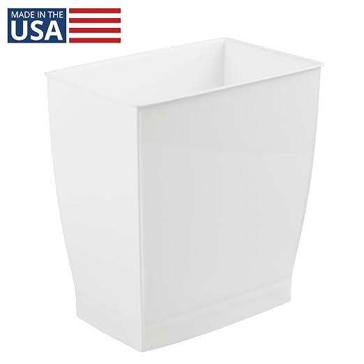 iDesign, Plastic Spa Rectangular Trash, Waste Basket Garbage Can - Image 2