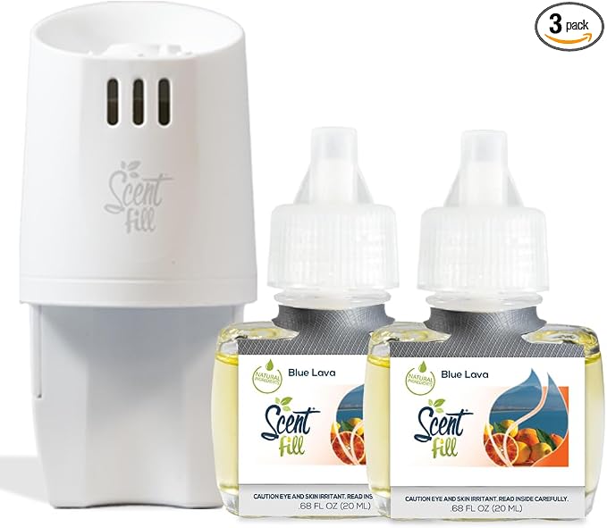 Scent Fill Blue Lava Plug in Air Freshener, Scented Oil Refills, 2 Refills + by ScentFill