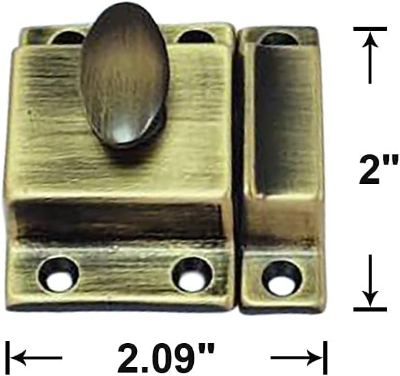 QCAA Traditional Large Oval Turn Cabinet Latch, Solid Brass, - Image 3