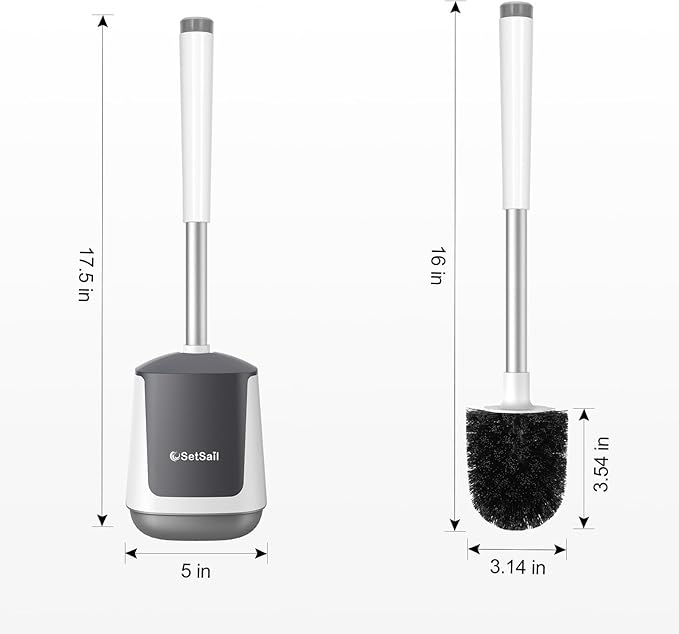 SetSail Toilet Brush 3 Pack Toilet Bowl Brush and Holder Toilet Cleaner Brush - Image 2