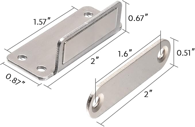 Mousike Double Magnetic Door Catch，60lb Stainless Steel Cabinet Door Magnets - Image 6