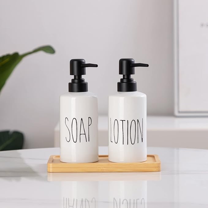 FE Soap Dispenser, 10oz Ceramic Liquid Soap Dispenser - Image 6