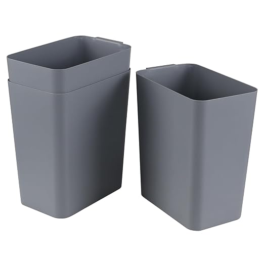 3 Pack 4.5 Gallon Open-top Trash Cans, Plastic Wastebasket Garbage Can by Bblina