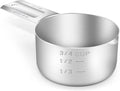 1PCS 3/4Cup Single Measuring Cup, Stainless Steel Measure Scoop, Metric and US by BERYLER