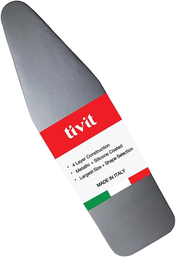 TIVIT Ironing Board Cover 12 x 34, Made in Italy. Pro Grip Pad Covers w/3 by TIVIT