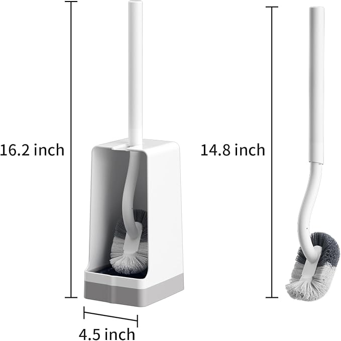 Marbarsse Bathroom Toilet Bowl Brush and Holder, Curved Design Dismount Toilet - Image 4