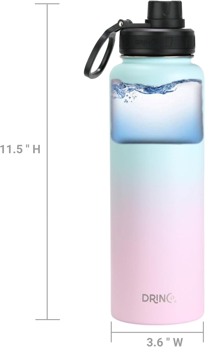 DRINCO Stainless Steel Water Bottle Spout Lid Vacuum Insulated Double Wall - Image 5