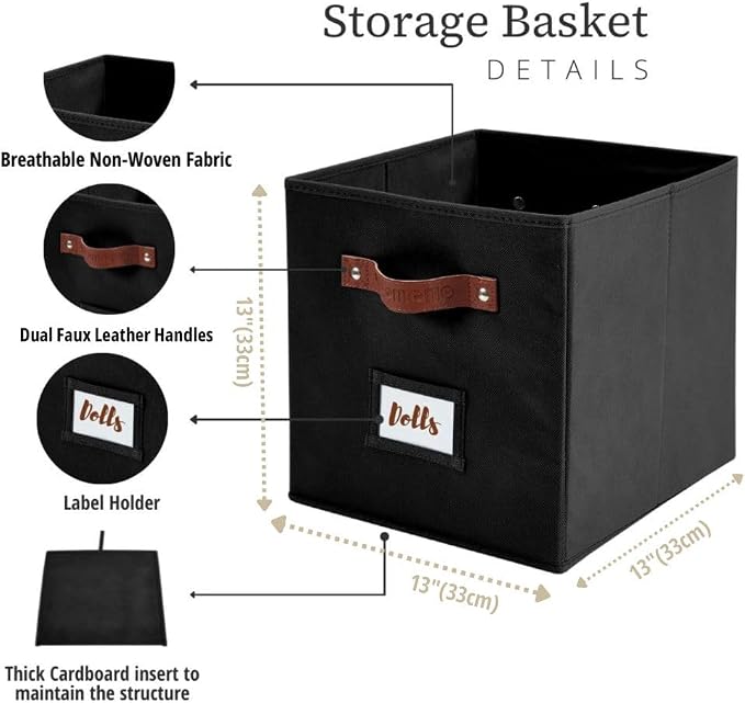 DECOMOMO Storage Cubes, Fabric Organizer Bins - Image 3