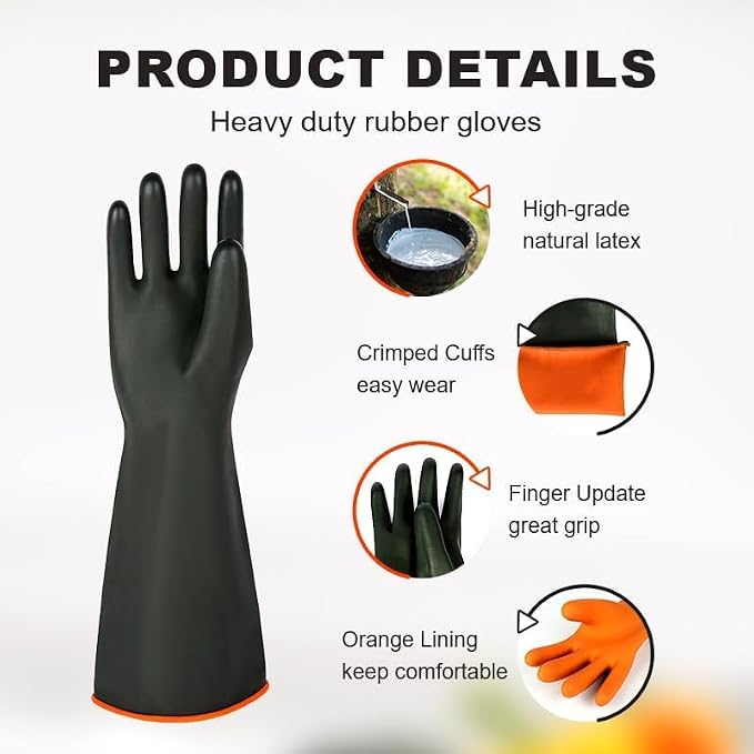 North Tower Heavy-Duty Latex Chemical Resistant Gloves - Image 4
