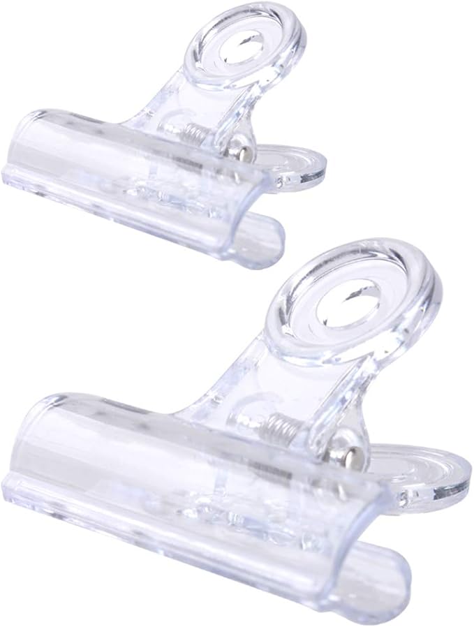 30 Pack Plastic Clear Clips Clamps, 1-1/2 Inch and 2 Inch Sizes by Z+ZICOME