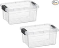 Superio Storage Bins with Lids- 2 Pack, 1.85 Qt Clear Boxes by Superio