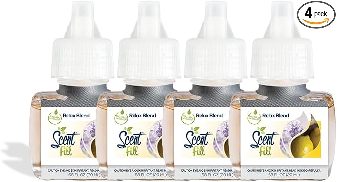 Scent Fill Relax Blend Plug in Air Freshener, 4 Scented Oil Refills by ScentFill
