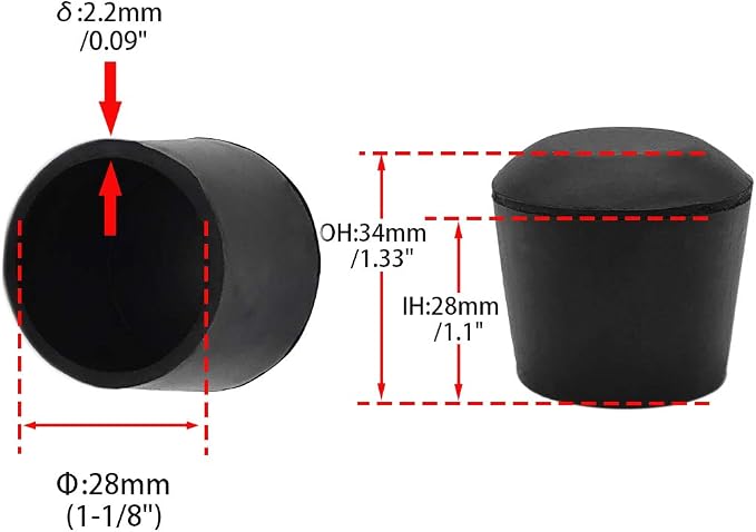 Flyshop Furniture Table Covers Non-Slip Durable Rubber Leg Tips Chair Leg Caps - Image 2