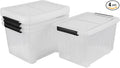 30 Quart Clear Plastic Latch Storage Bins by Unknown