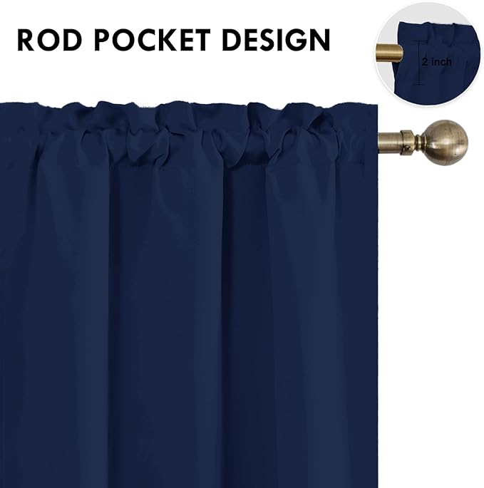 DWCN Navy Blue Blackout Curtains - Image 3