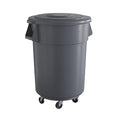 55 Gallon Gray Round Commercial Trash Can by Krollen+Industrial