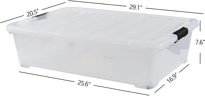 Kiddream 3-Pack 50 Quart Plastic Underbed Storage Bins - Image 4