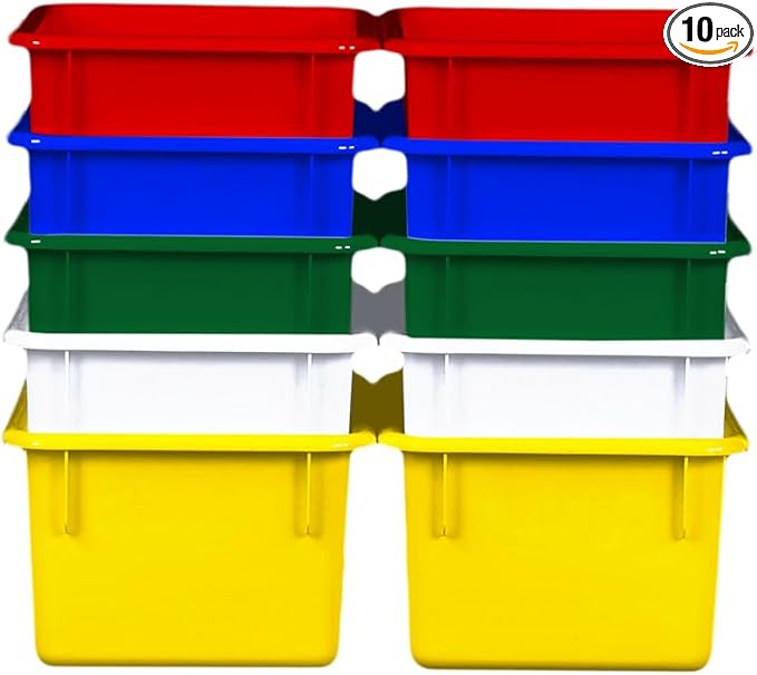 Wood Designs Cubby Storage Bin, Heavy Duty Plastic Containers by Unknown