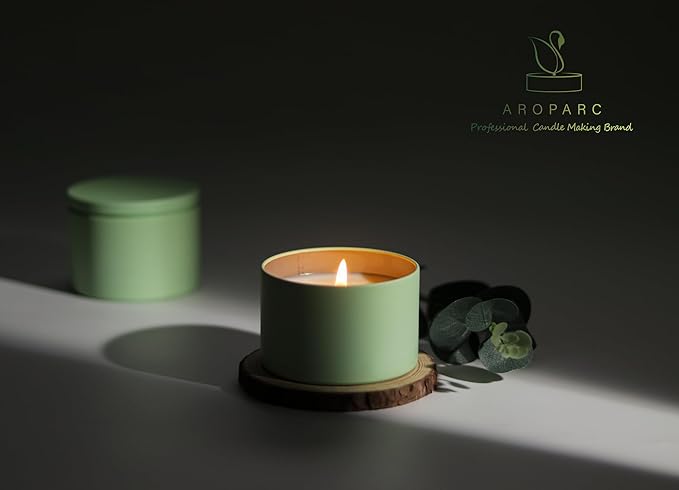 Aroparc Candle Tins 8oz with Lids, 24 Pack Seamless Bulk Candle Containers - Image 3