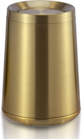 Household Swing Gold Bathroom Trash Can，Brushed Stainless Steel，10 L/3 by BRIEFHUMAN