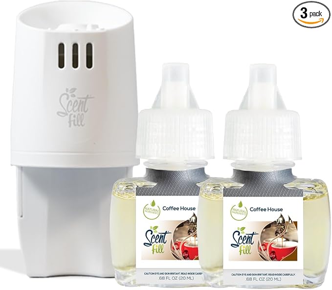 Scent Fill Coffee House Plug in Air Freshener, Scented Oil Refills, 2 Refills + by ScentFill