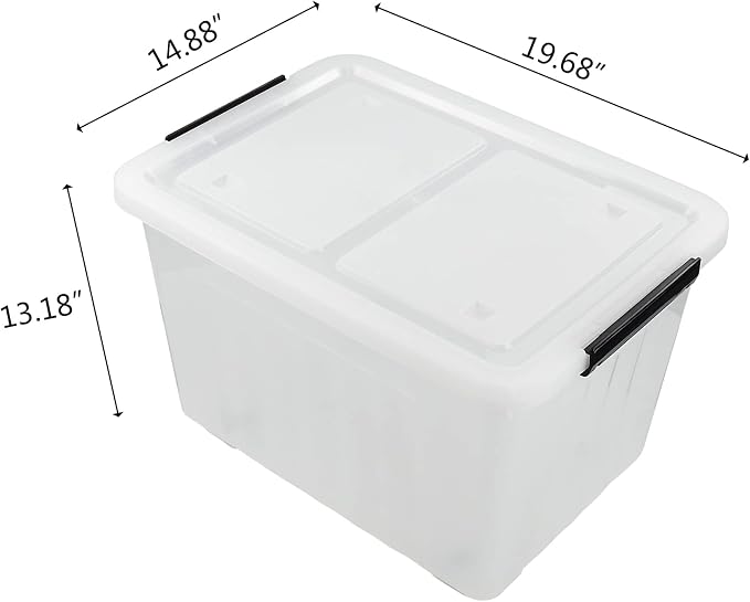 Bringer 4-Pack Large Clear Plastic Storage Box - Image 2