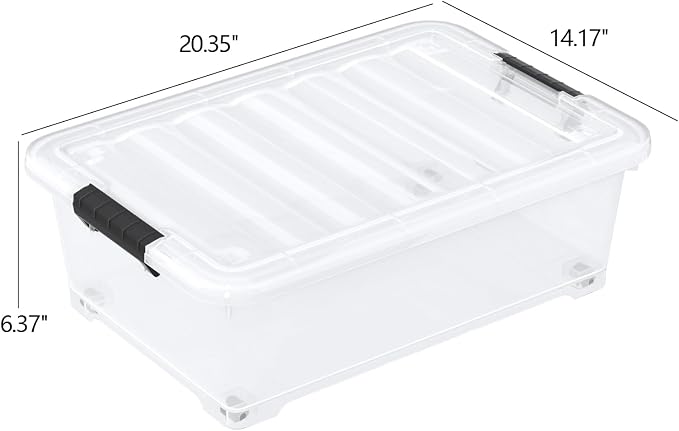 20 Quart Clear Plastic Under Bed Storage Bin - Image 2