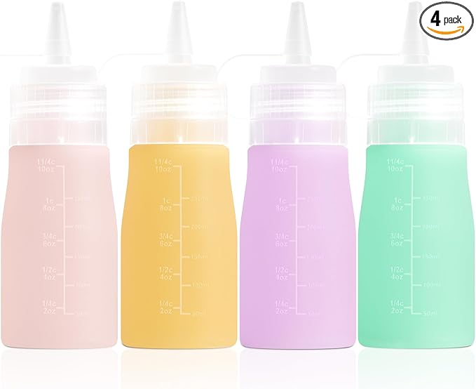 Condiment Squeeze Bottles, 12 oz Silicone Squeeze Bottles by Mrsdry