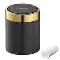 Mini Trash Can with Lid, Desktop Small Trash Can Recycling Bin Cute Metal by Mbillion