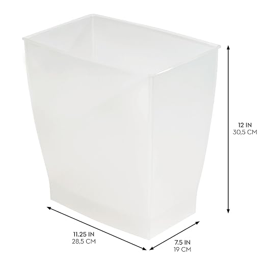 iDesign Small Rectangular Bathroom Trash Cans - Image 3