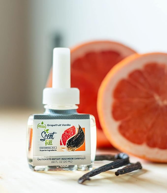 Scent Fill Grapefruit Vanilla Plug in Air Freshener, 4 Scented Oil Refills - Image 3