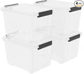 30 Quart Plastic Clear Storage Bin by Qqbine