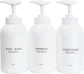 Frosted Pearl White Shampoo and Conditioner Bottles, Refillable Apothecary by Gails+Willing