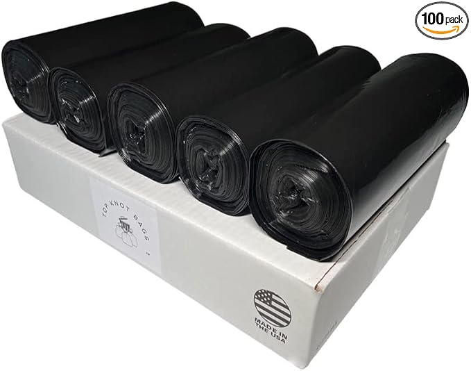 45 Gallon Garbage Trash Bag 40X46" 1.5 Mil Black 100 Count Can Liner Bulk 40 by TopKnotBags