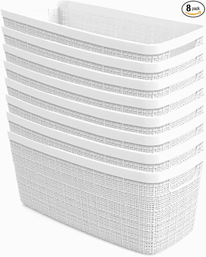 Curver Jute Decorative Plastic Organization and Storage Basket Perfect Bins by Curver