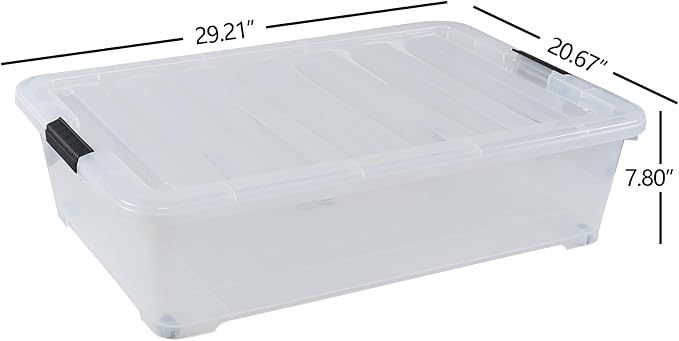 50 Quart Wheeled Latching Storage Box, Stackable Bin - Image 2