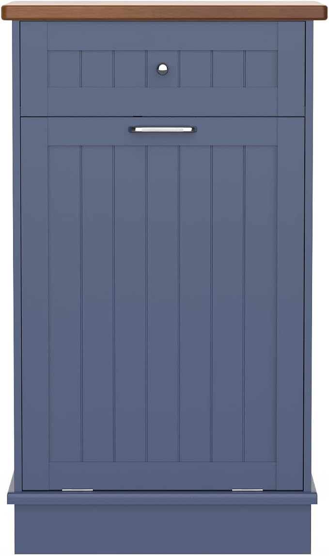 Betterhood Tilt Out Trash Cabinet 10 Gallon Wooden Free Standing Laundry Sorter - Image 7