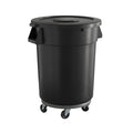 32 Gallon Black Round Commercial Trash Can by Krollen+Industrial