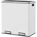 Arlopu 16 GallonStainless Steel Trash Can, 60L Dual Compartment, Metal Kitchen by Arlopu